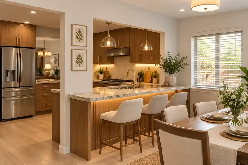 Kitchen set dengan kompor dan kabinet