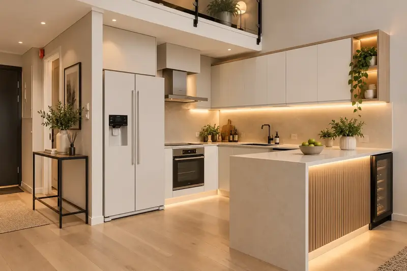 Kitchen set modern dengan kabinet putih