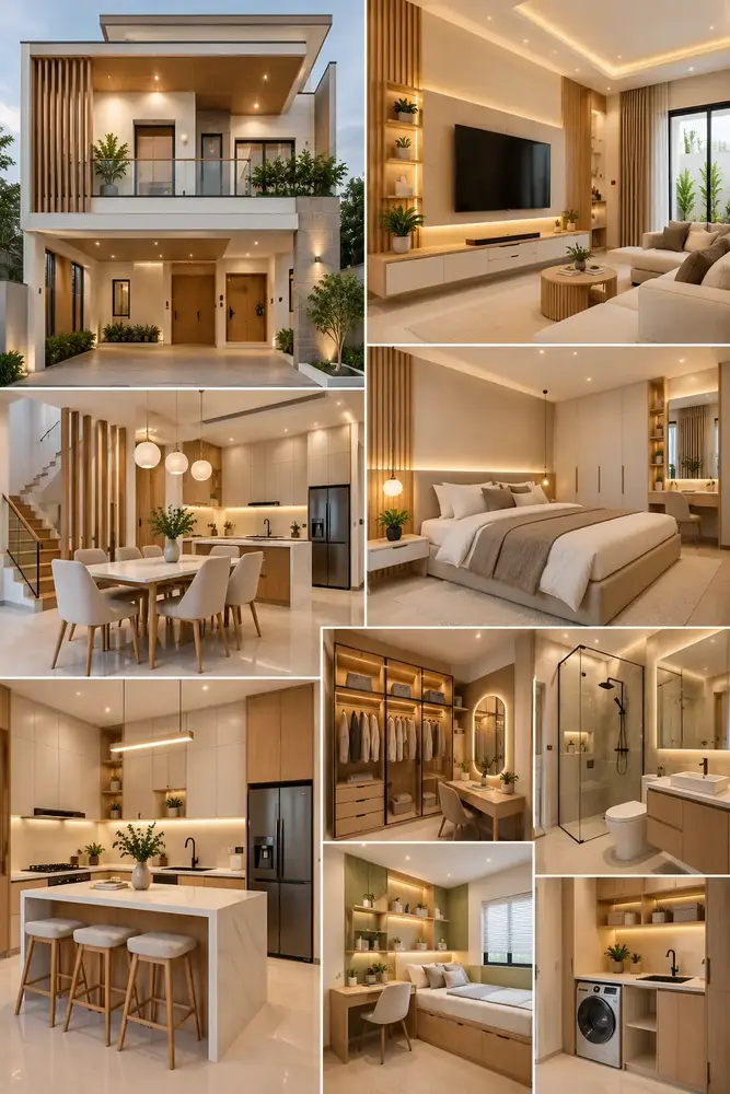 Inspirasi interior rumah modern dengan furniture custom