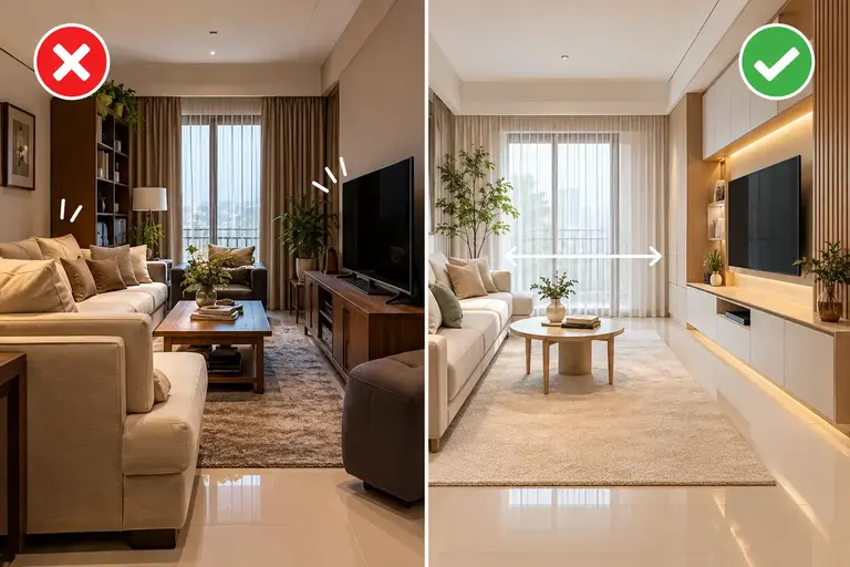 Rumah Terasa Sempit Padahal Luas? Ini Kesalahan Furniture yang Sering Membuat Ruangan Terlihat Penuh