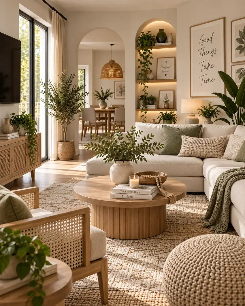 Contoh interior rumah dengan furniture custom bergaya modern