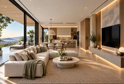 Interior rumah dan apartemen dengan furniture custom