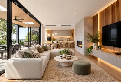 Interior rumah dan apartemen dengan furniture custom