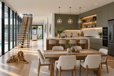 Kitchen set custom dengan kabinet dapur modern