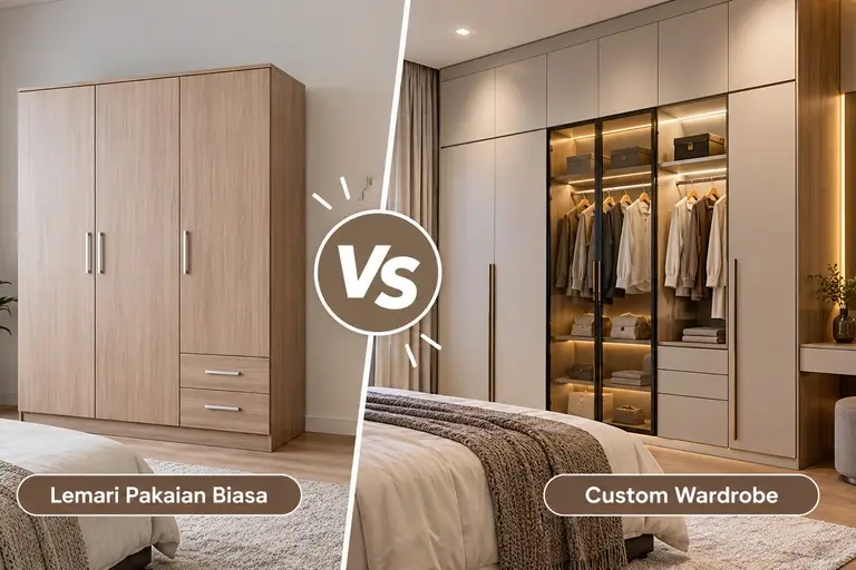 Lemari Pakaian Biasa vs Custom Wardrobe: Mana yang Lebih Cocok untuk Rumah Modern?