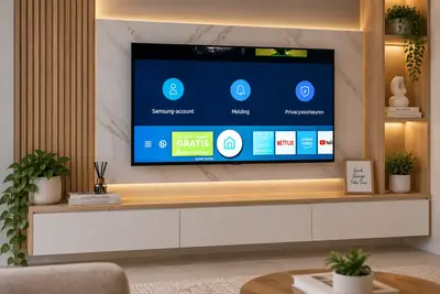 TV cabinet custom pada ruang keluarga